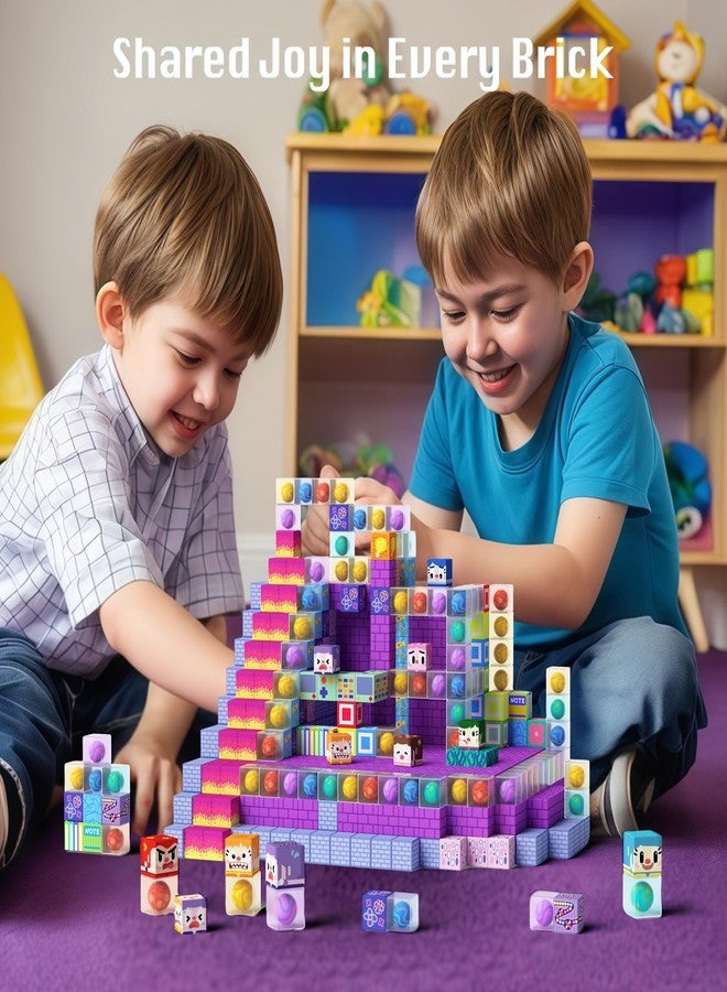GobiDex 100PCS Magnetic Building Blocks for Kids 3+, Montessori Sensory Toys with Rolling Balls, STEM Educational Gift for Boys and Girls - Image 3